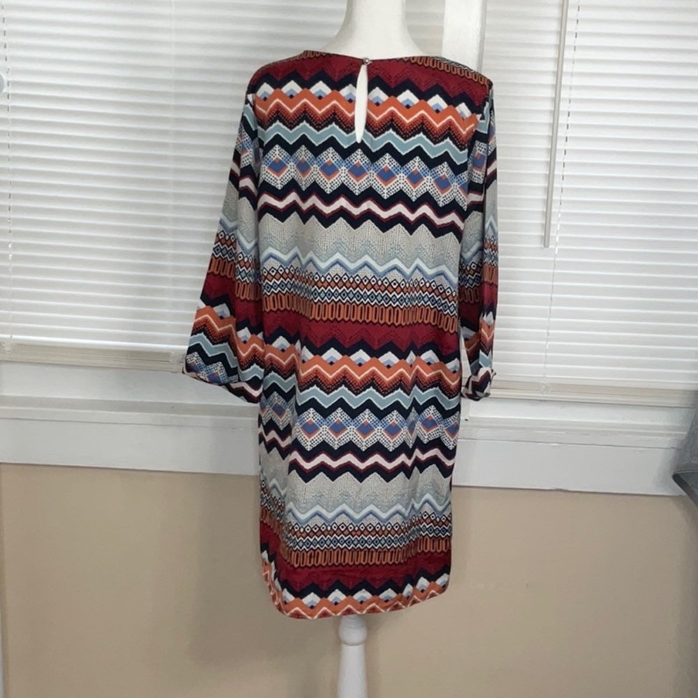 Multicolor Chevron Pattern Dress - Picture 8 of 13